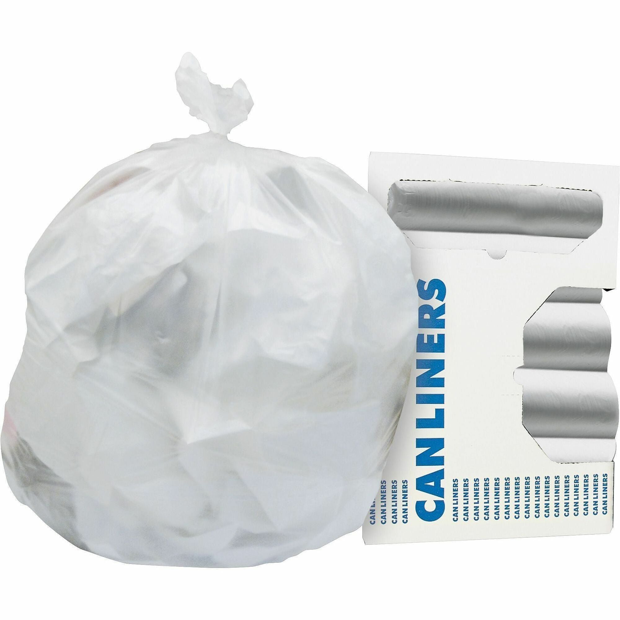 Heritage High Density 16.0 Mic Liners, 33 Gallon, 40" x 33", 0.63 mil, Natural, High-density Polyethylene, 250/Carton