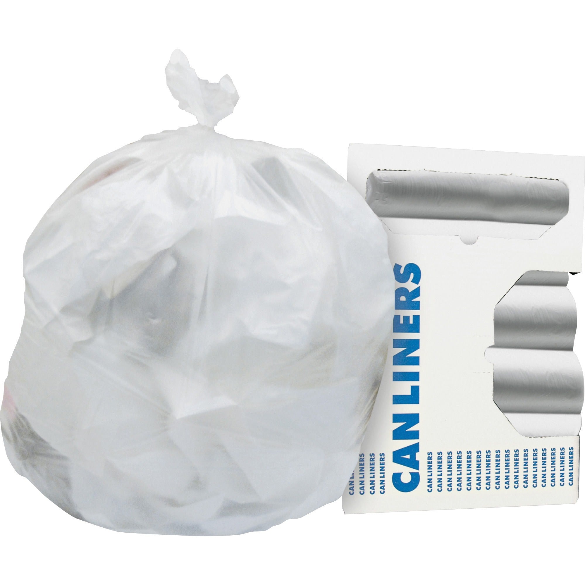 Heritage Standard High Density Coreless Roll Liners, 56 Gallon, 48" x 43", 0.67 mil, Natural, High-density Polyethylene, 25/Roll, 8 Rolls/Carton