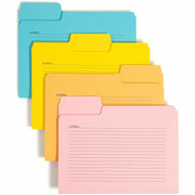 Smead SuperTab 1/3 Tab Cut Letter Size Recycled File Folders, Top Tab, Assorted Colors (Pink, Yellow, Goldenrod, Aqua), 11 pt., 12 Pack