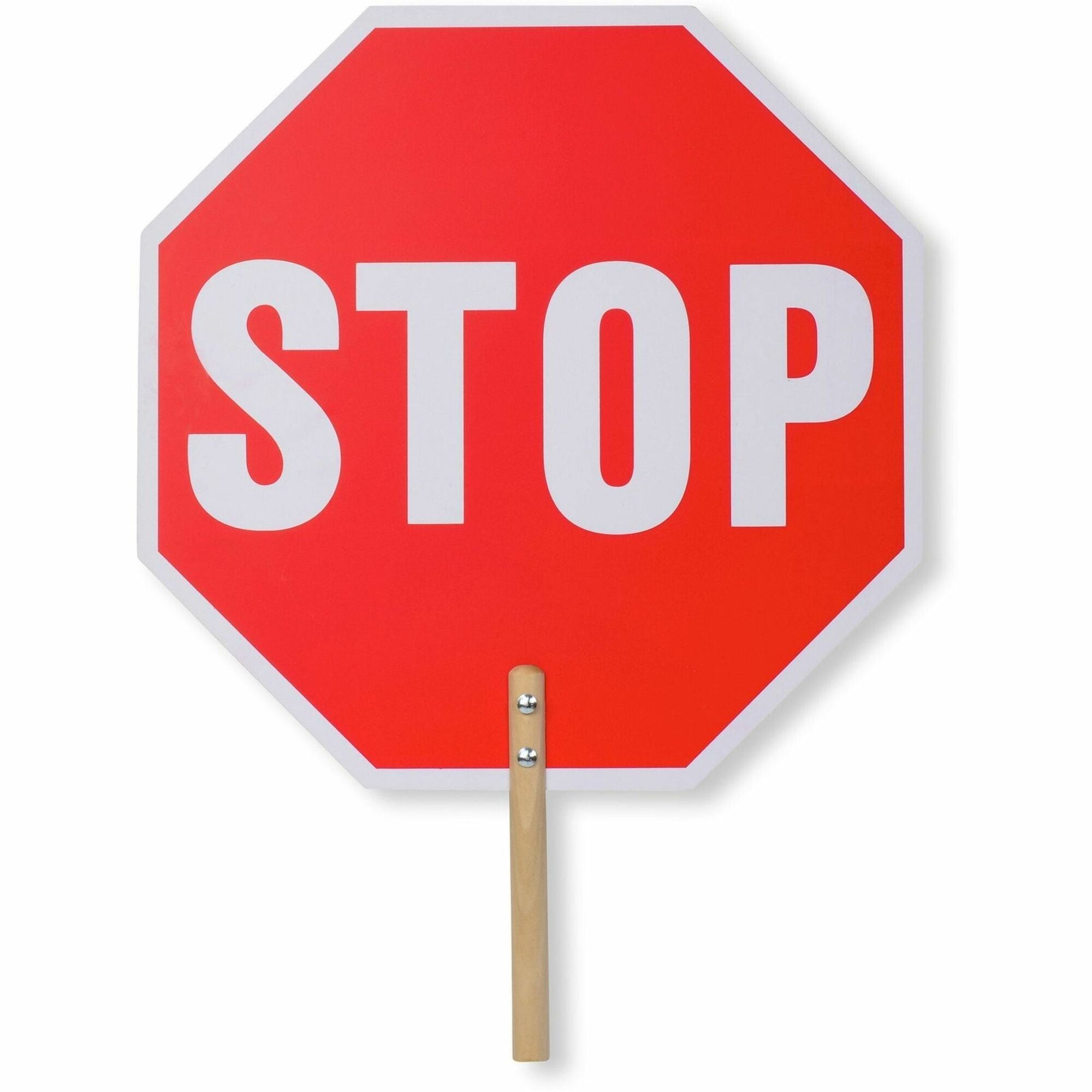 Print/Message "Stop" - 18" Width x 18" Height x 0.2" Depth - White Print/Message Color - Double Sided - Weather Proof, Long Lasting, Lightweight, Comfortable Grip - Wood - 1 Each
