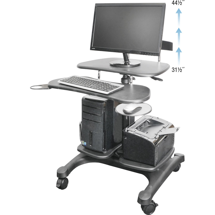Kantek Mobile Height-Adjustable Sit-Stand Workstation With Keyboard Tray