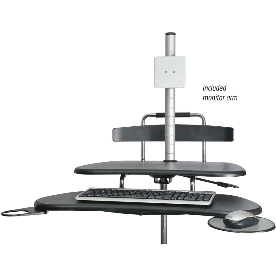Kantek Mobile Height-Adjustable Sit-Stand Workstation With Keyboard Tray