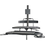 Kantek Mobile Height-Adjustable Sit-Stand Workstation With Keyboard Tray