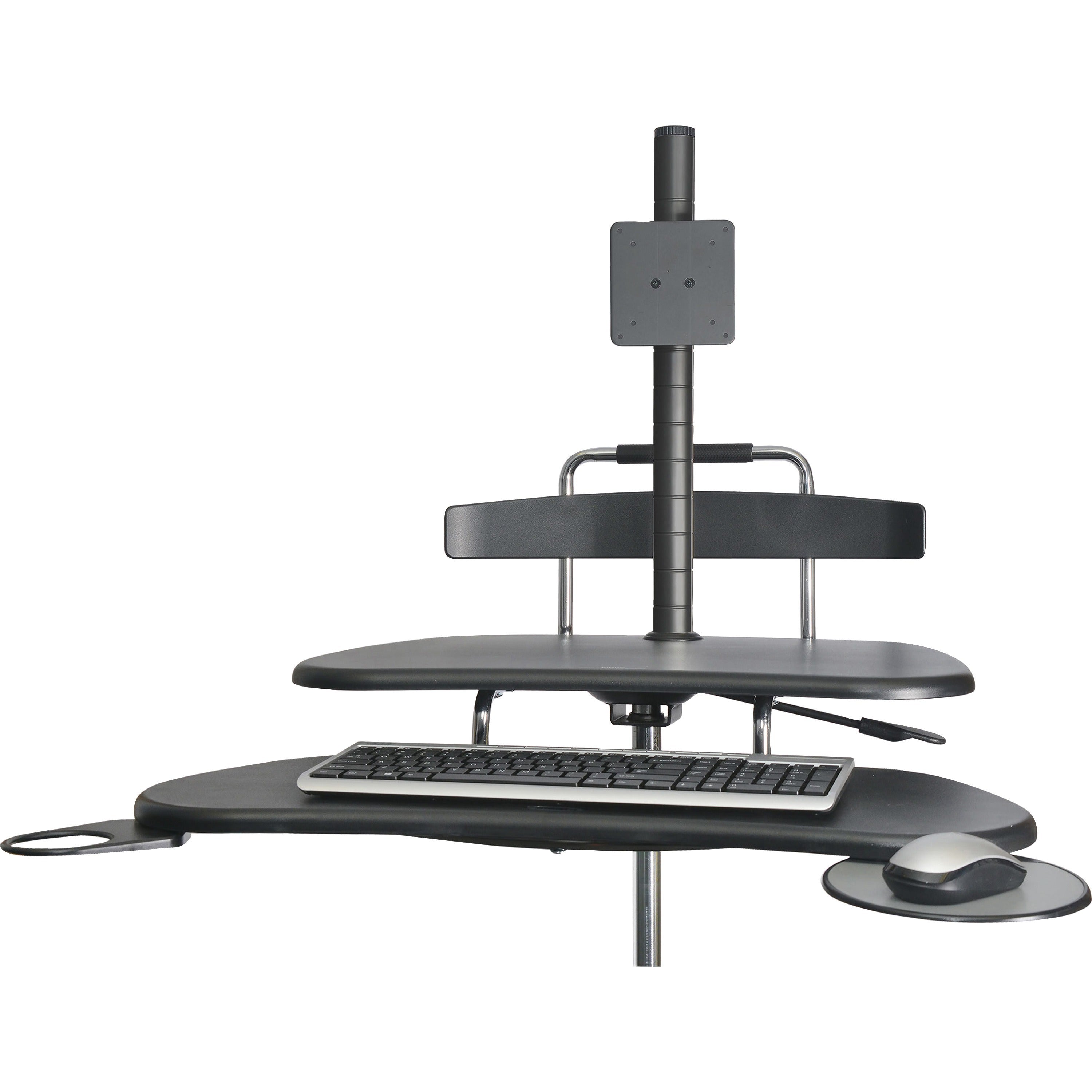 Kantek Mobile Height-Adjustable Sit-Stand Workstation With Keyboard Tray