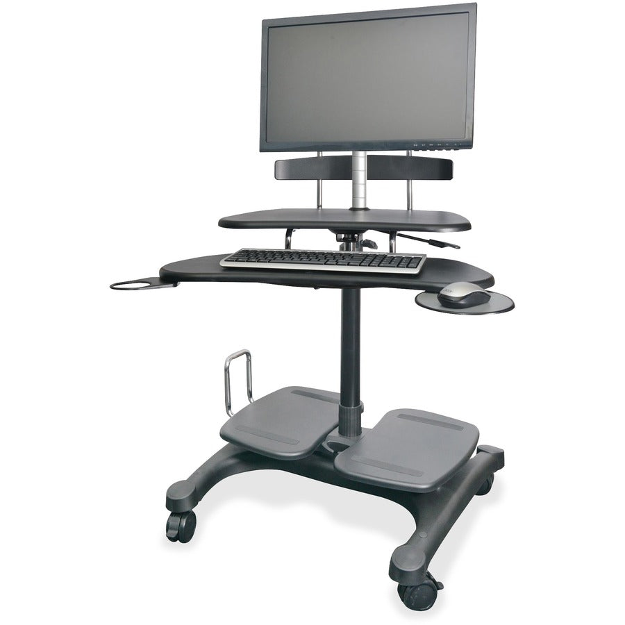 Kantek Mobile Height-Adjustable Sit-Stand Workstation With Keyboard Tray