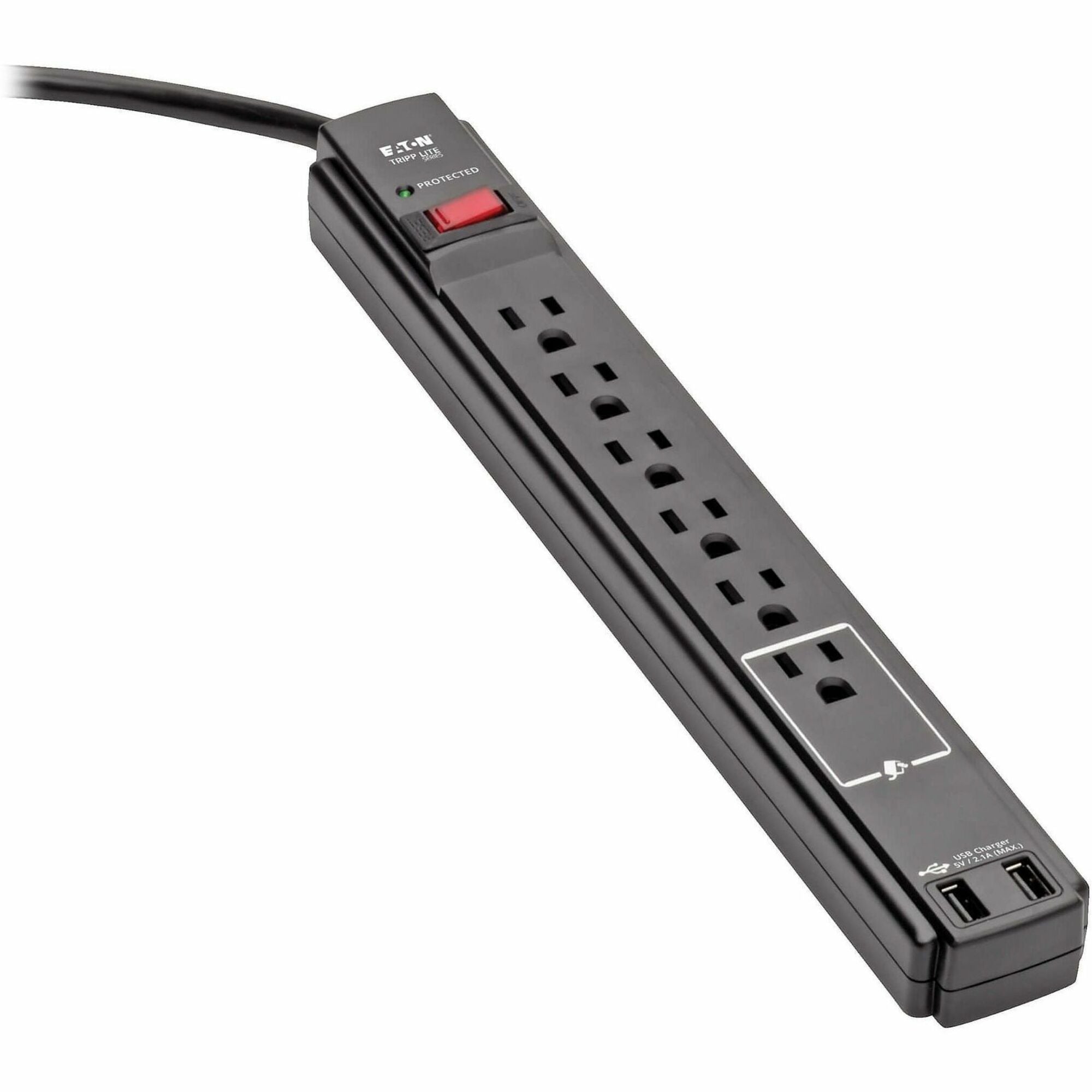 6 x NEMA 5-15R, 2 x USB - 1875 VA - 990 J - 120 V AC Input - 6 ft
