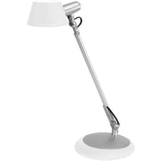Alba LEDLUCE Desk Lamp, 1 x 6.5W LED Bulb, 330 Lumens, Adjustable, Weighted Base, ABS, Desk Mountable, White, Pack of 1