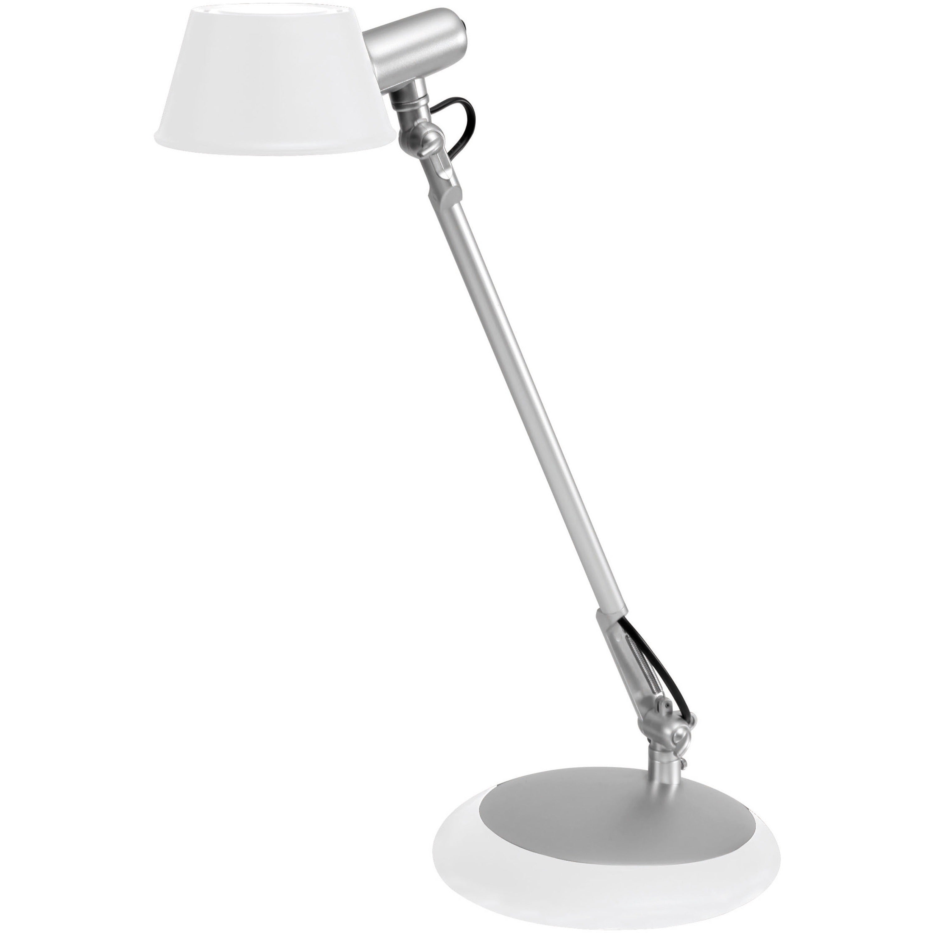 Alba LEDLUCE Desk Lamp, 1 x 6.5W LED Bulb, 330 Lumens, Adjustable, Weighted Base, ABS, Desk Mountable, White, Pack of 1
