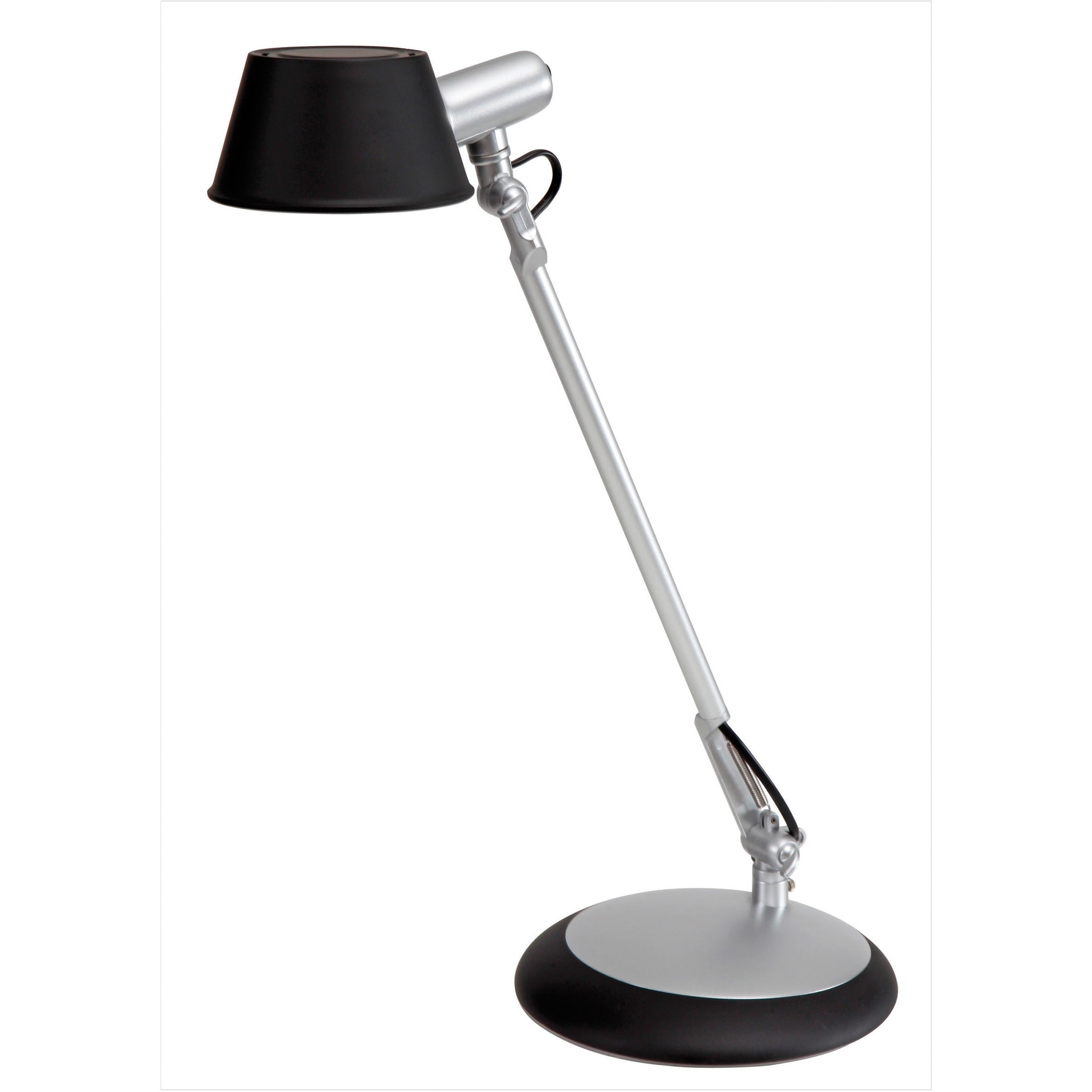 Alba LEDLUCE Desk Lamp, Black, 1 x 6.5W LED Bulb, 330 Lumens, Weighted Base, Adjustable Articulated Arm, Desk Mountable, ABS, Packaged Quantity: 1