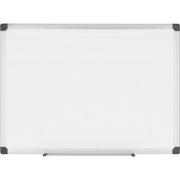 MasterVision Maya Series Magnetic Dry-Erase Board, 36" x 24", White Porcelain Surface, Silver Aluminum Frame, Magnetic, Stain and Scratch Resistant, Accessory Tray Included, 1 Each