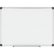 MasterVision Maya Series Magnetic Dry-Erase Board, 48" x 36", White Porcelain Surface, Silver Aluminum Frame, Magnetic, Accessory Tray, Stain and Scratch Resistant, Ghost Resistant, 1 Each
