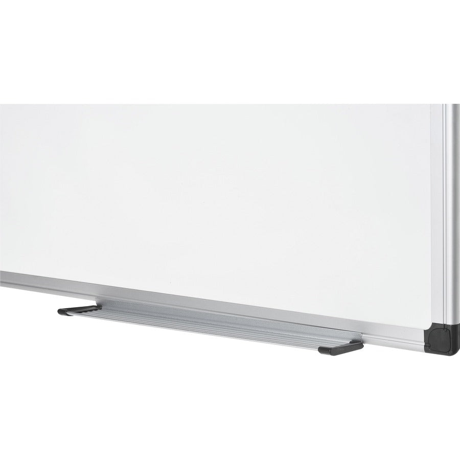 MasterVision Maya Series Magnetic Dry-Erase Board, 48" x 36", White Porcelain Surface, Silver Aluminum Frame, Magnetic, Accessory Tray, Stain and Scratch Resistant, Ghost Resistant, 1 Each