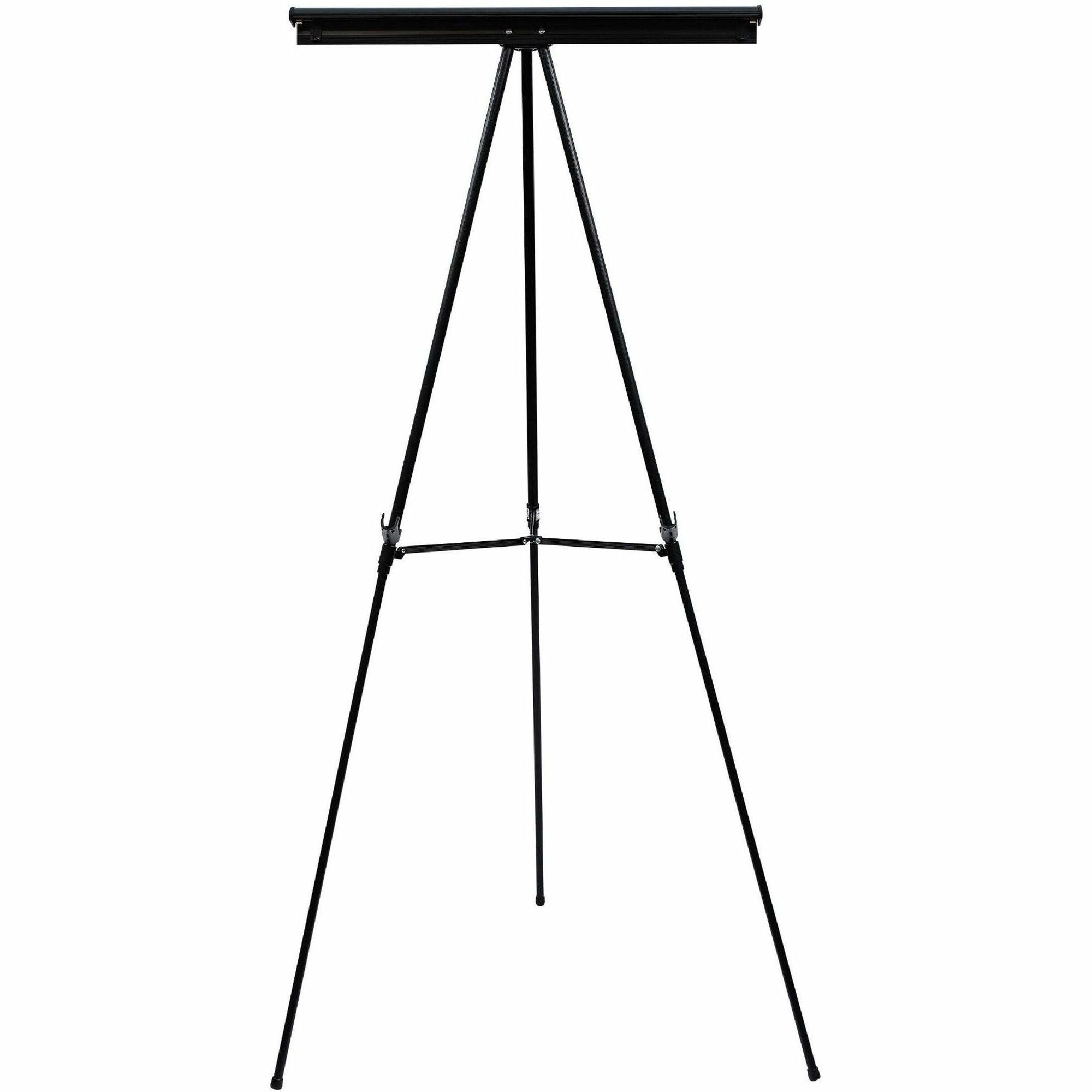 MasterVision 3-leg Display Easel, 63" Height, 28.5" Width, 32" Depth, 25 lb Load Capacity, Adjustable, Tabletop or Floor, Metal/Aluminum/Plastic, Black, 1 Each