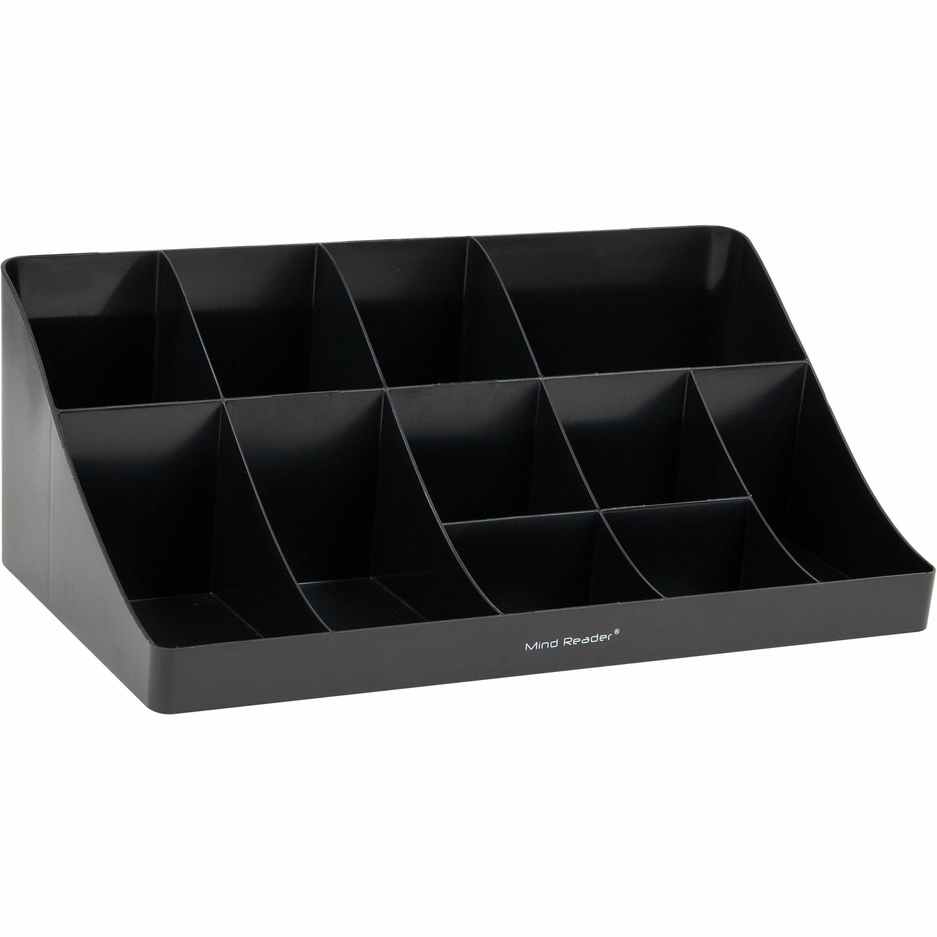 64 x Coffee/Tea Pod - 11 Compartment(s) - 9.80" Height x 18.90" Width x 6.60" Length - Easy to Clean - Black - Plastic - 1 Each