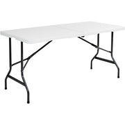 Iceberg IndestrucTable TOO Bifold Table, Rectangle, Height Adjustable, 96" x 30" x 2" Top, 29" Height, Platinum, Powder Coated Tubular Steel, HDPE Top, 1 Each