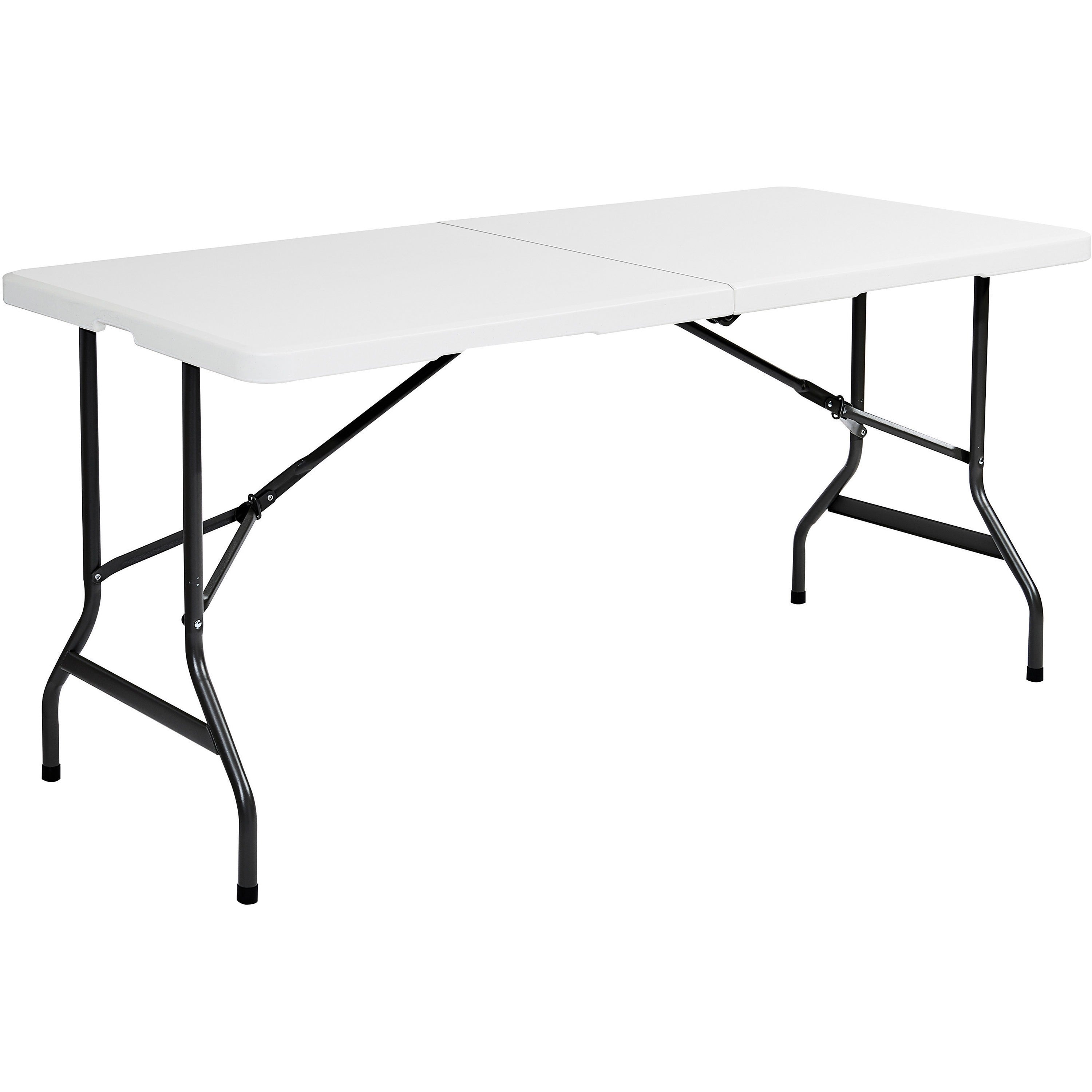 Iceberg IndestrucTable TOO Bifold Table, Rectangle, Height Adjustable, 96" x 30" x 2" Top, 29" Height, Platinum, Powder Coated Tubular Steel, HDPE Top, 1 Each
