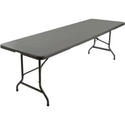 Iceberg IndestrucTable TOO Bifold Table, Rectangle, Height Adjustable, 96" x 30" x 2", 29" High, Charcoal, Powder Coated, Tubular Steel, HDPE Top, 1 Each
