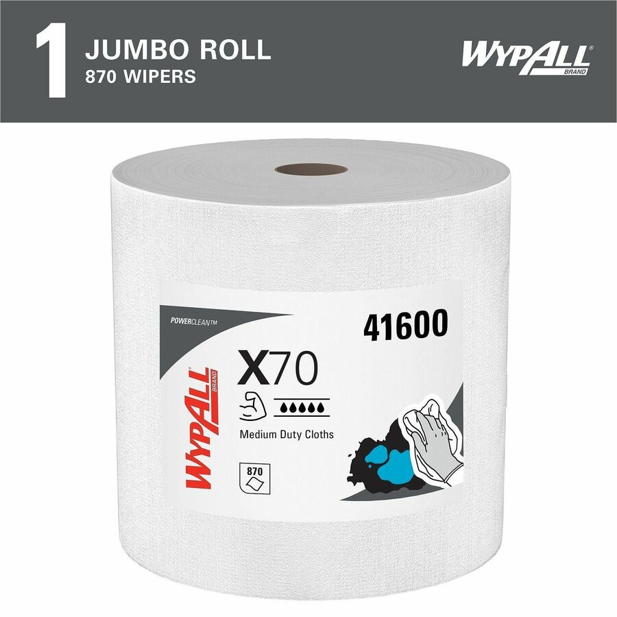 12.50" Width x 12.20" Length - 870 Sheets/Roll - White - Hydroknit - 1 Carton