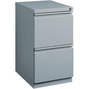 Lorell 20" File/File Mobile File Cabinet with Full-Width Pull - 15" Width x 19.9" Depth x 27.7" Height - 2 x Drawer(s) for File - Letter - Vertical - Ball-bearing Suspension, Drawer Extension, Durable, Recessed Drawer - Gray - Steel - Recycled