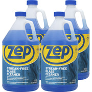 Zep Streak-free Glass Cleaner - For Multipurpose, Multi Surface - 128 fl oz (4 quart) - Recommended For: Fingerprint Remover, Grime Remover - Streak-free, Quick Drying, Residue-free - Blue - 4 / Carton