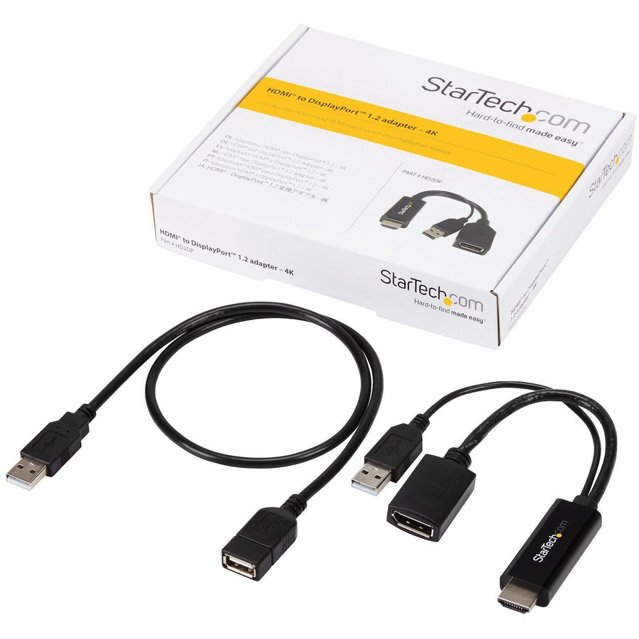 StarTech.com HDMI to DisplayPort Converter- HDMI to DP Adapter with USB Power - 4K
