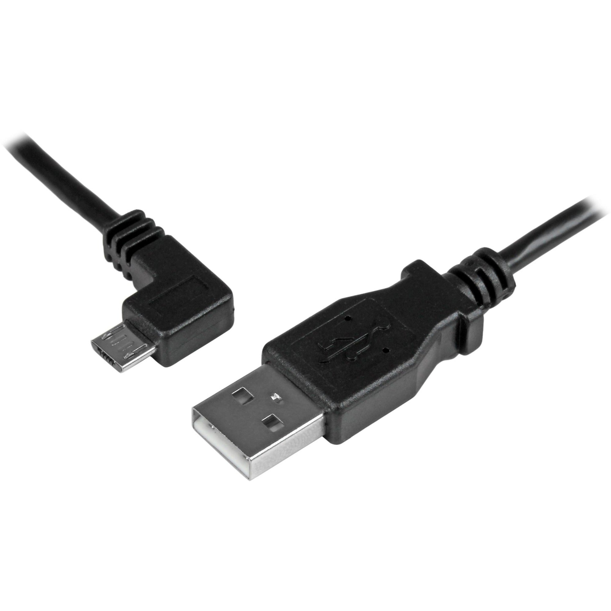 StarTech.com 1m Left-Angle Micro-USB 2.0 Charging Cable for Tablets and Phones