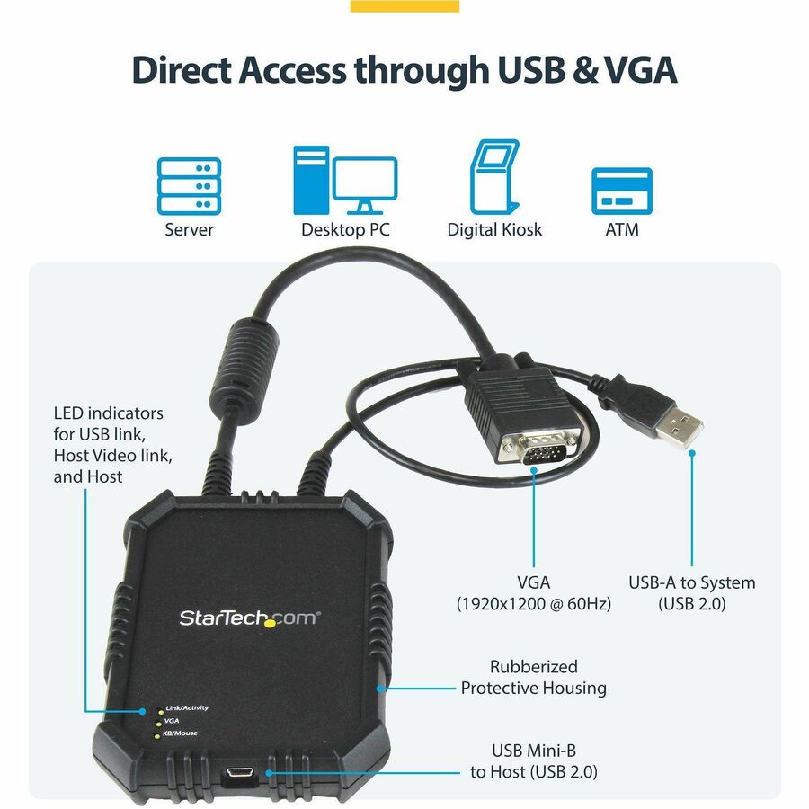 StarTech.com Laptop-to-Server KVM Console with Rugged Housing