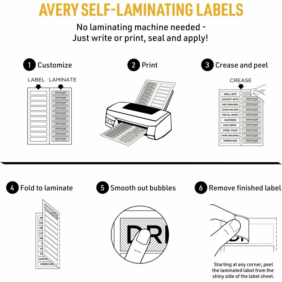 Avery&reg; Easy Align ID Label - 1 1/32" Width x 3 1/2" Length - Permanent Adhesive - Rectangle - Inkjet, Laser - White - Film - 10 / Sheet - 25 Total Sheets - 250 Total Label(s) - 25 / Pack