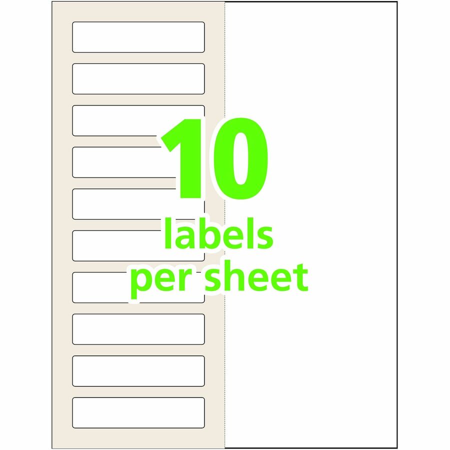 Avery&reg; Easy Align ID Label - 1 1/32" Width x 3 1/2" Length - Permanent Adhesive - Rectangle - Inkjet, Laser - White - Film - 10 / Sheet - 25 Total Sheets - 250 Total Label(s) - 25 / Pack