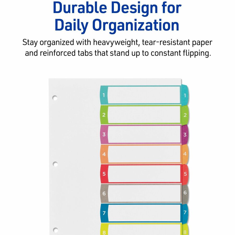 Avery Dividers, 8 Tabs, Ready Index, Multicolor Arched Tabs (11841)