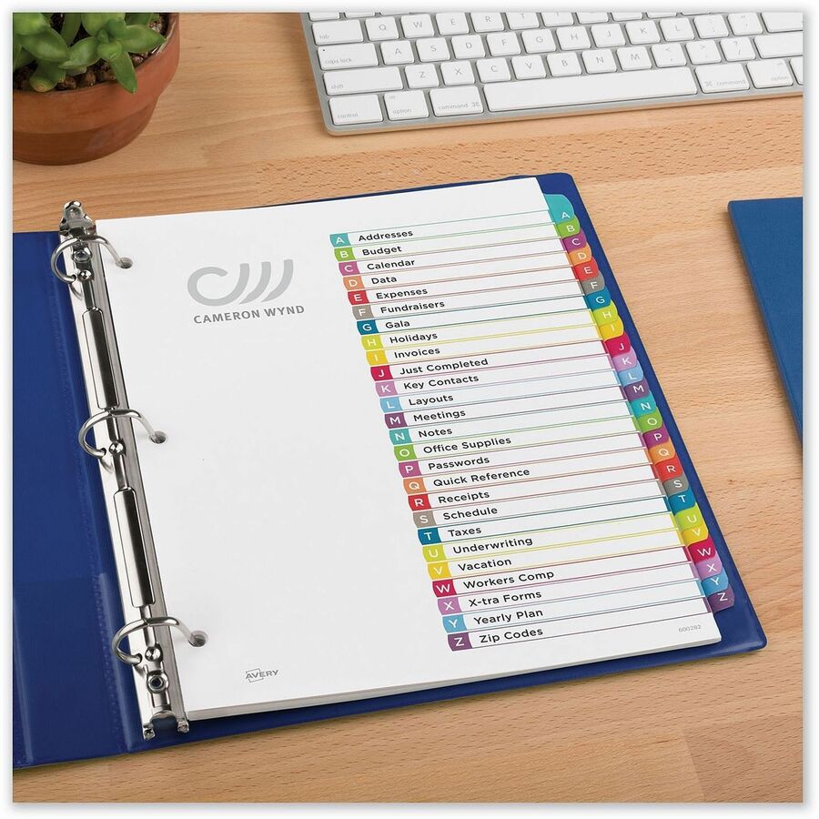 Avery A-Z Dividers, 26 Tabs, Ready Index, Arched Tabs (11844)