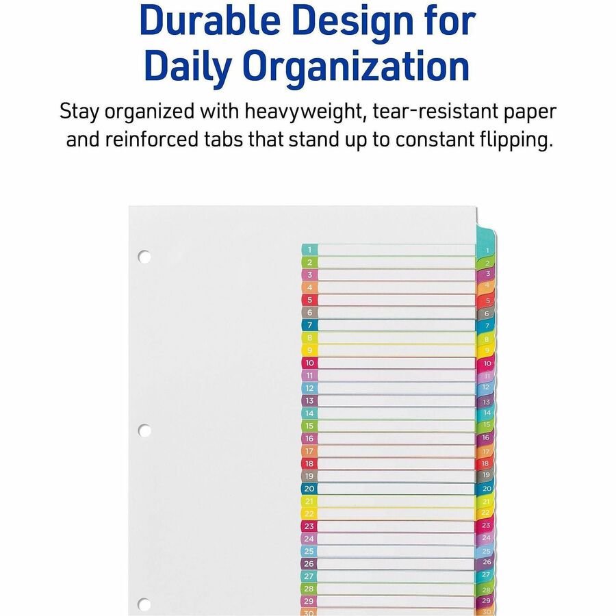 Avery 1-31 Dividers, 31 Tabs, Ready Index, Arched Tabs (11846)