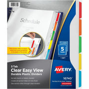 5 x Divider(s) - 5 - 5 Tab(s)/Set - 8.5" Divider Width x 11" Divider Length - 3 Hole Punched - Clear Plastic Divider - Multicolor Plastic Tab(s) - 5 / Set