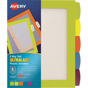 5 x Divider(s) - 5 Write-on Tab(s) - 5 - 5 Tab(s)/Set - 8.5" Divider Width x 11" Divider Length - 3 Hole Punched - Multicolor Plastic Divider - Multicolor Plastic Tab(s) - 1 Set