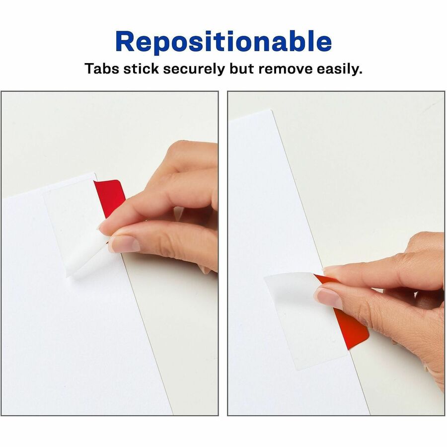 Avery&reg; 2" Multi-use Ultra Tabs - 48 Tab(s) - 1.50" Tab Height x 2" Tab Width - Red Film, Clear Paper, Blue, Green Tab(s) - 48 / Pack