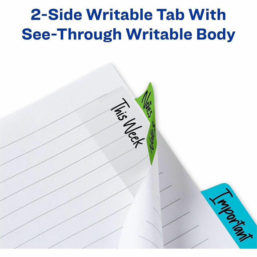 Avery&reg; 2" Multi-use Ultra Tabs - 48 Tab(s) - 1.50" Tab Height x 2" Tab Width - Red Film, Clear Paper, Blue, Green Tab(s) - 48 / Pack