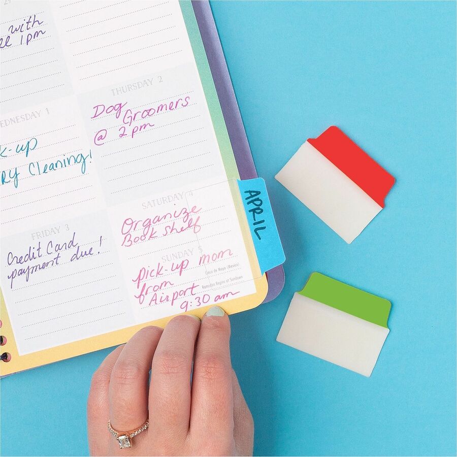 Avery&reg; 2" Multi-use Ultra Tabs - 48 Tab(s) - 1.50" Tab Height x 2" Tab Width - Red Film, Clear Paper, Blue, Green Tab(s) - 48 / Pack