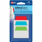 Avery&reg; 2" Multi-use Ultra Tabs - 48 Tab(s) - 1.50" Tab Height x 2" Tab Width - Red Film, Clear Paper, Blue, Green Tab(s) - 48 / Pack