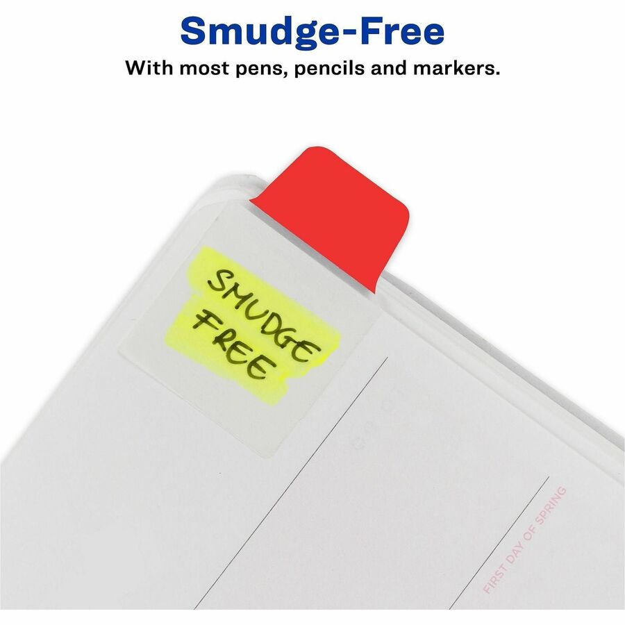 Avery&reg; Mini Ultra Tabs - 80 Tab(s) - 1.50" Tab Height x 1" Tab Width - Red Film, Clear Paper, Blue, Orange, Green Tab(s) - 80 / Pack