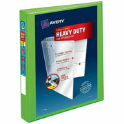 Avery Heavy-Duty View Binder, 1" EZD Locking Rings, 275-Sheet Capacity, 4 Internal Pockets, Letter Size, Chartreuse, 1 Each