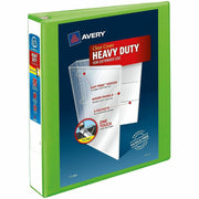 Avery Heavy-Duty View Binder, 1 1/2" EZD Locking Rings, 400-Sheet Capacity, 4 Internal Pockets, Letter Size, Chartreuse, 1 Each