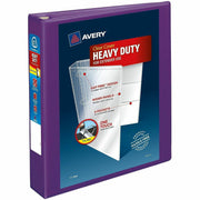 Avery Heavy-Duty View Binder, 1.5" EZD Locking Rings, 400-Sheet Capacity, 4 Internal Pockets, Letter Size, Polypropylene, Purple, 1 Each