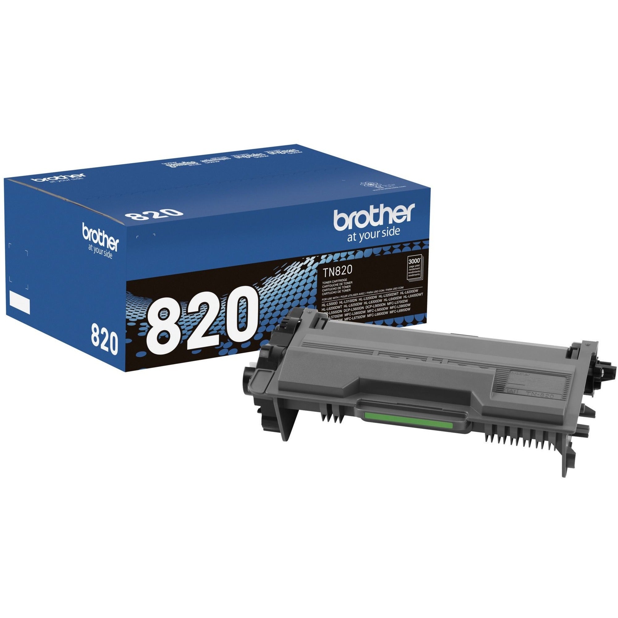 Brother TN820 Original Standard Yield Laser Toner Cartridge - Black - 1 Each