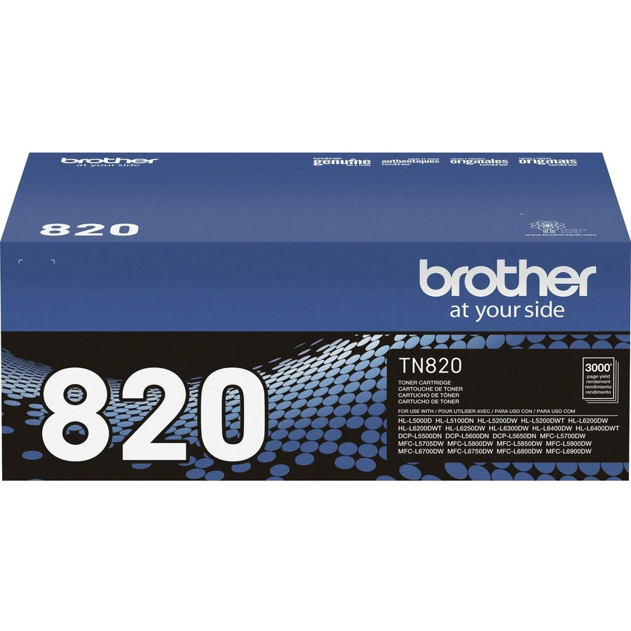 Brother TN820 Original Standard Yield Laser Toner Cartridge - Black - 1 Each