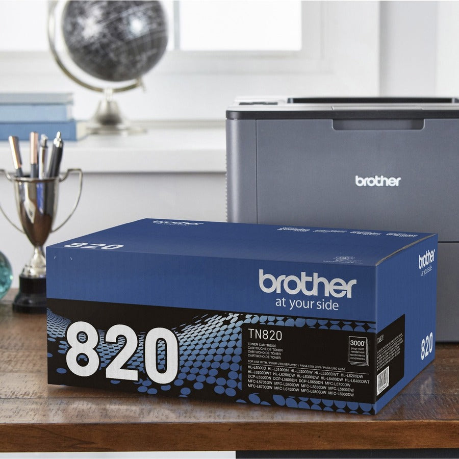 Brother TN820 Original Standard Yield Laser Toner Cartridge - Black - 1 Each
