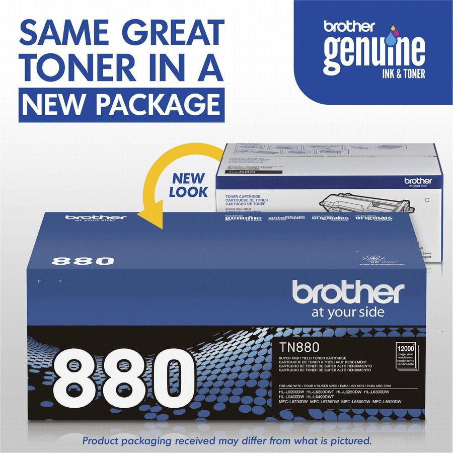 Brother TN880 Original Laser Toner Cartridge - Black - 1 Each
