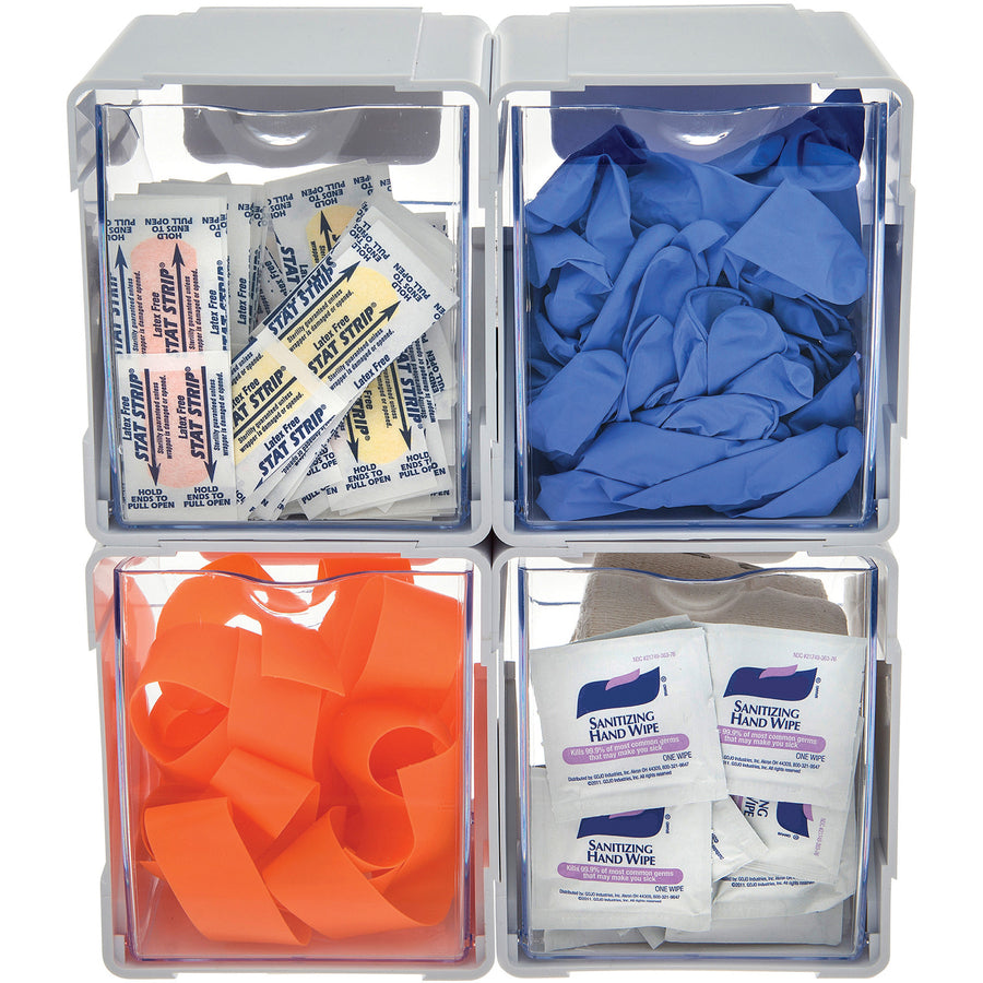 5.50" Height x 5.25" Width x 4.75" Depth - Desktop - Interlockable, Stackable - White - 4 / Box