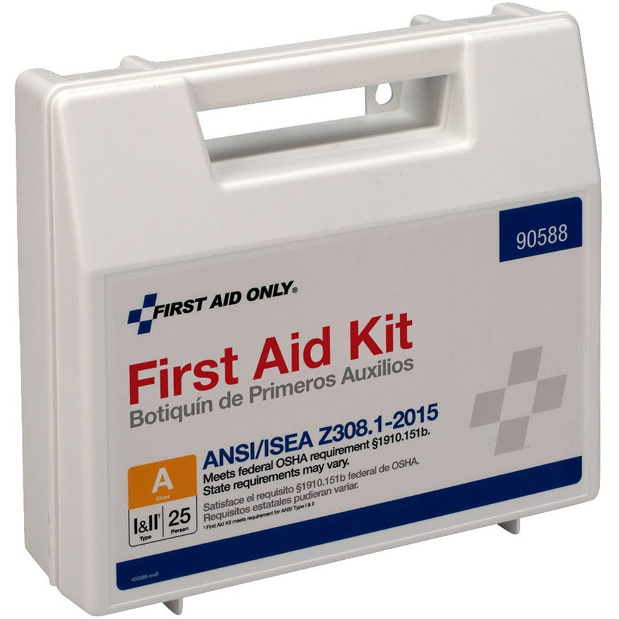 First Aid Only 25-Person Bulk Plastic First Aid Kit - ANSI Compliant - 89 x Piece(s) For 25 x Individual(s) - 1 Each