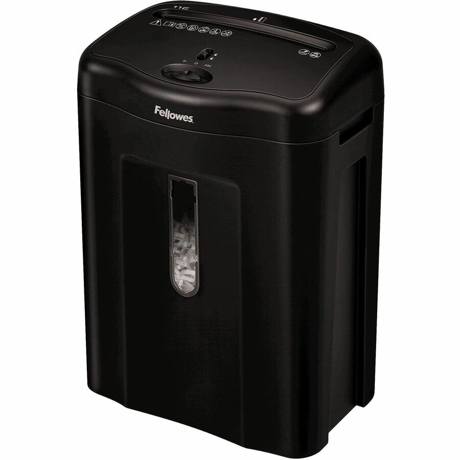 Non-continuous Shredder - Cross Cut - 11 Per Pass - for shredding Paper, Credit Card, Paper Clip, Staples - 0.156" x 1.560" Shred Size - P-4 - 5 Minute Run Time - 30 Minute Cool Down Time - 4.80 gal Wastebin Capacity - Black