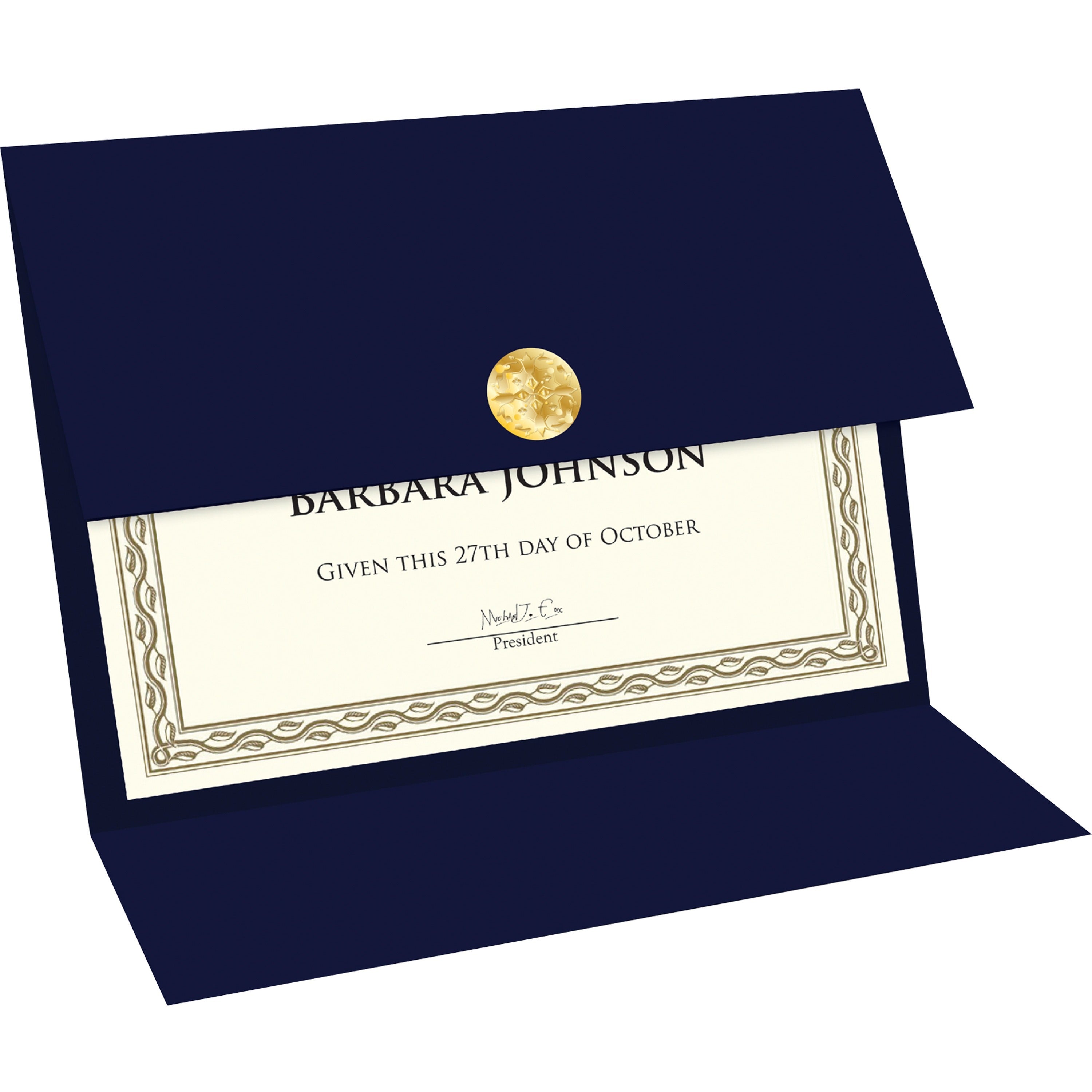 Geographics Recycled Certificate Holder, Navy, 30% Recycled Content, 5 Pack